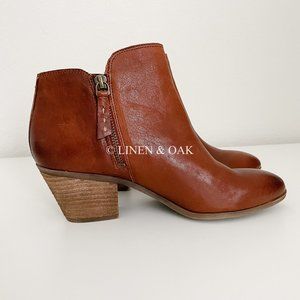 FRYE | Judith Ankle Boots Saddle Leather Whiskey Side Zip NEW Size 8
